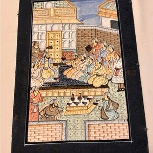 Handmade Mughal Style Indian Court Scene Painting On Paper